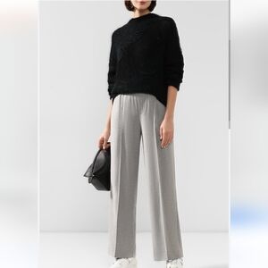 Vince *GREY* Pleated Wool Knit Wide Leg High Rise Trouser